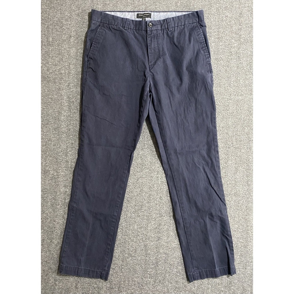 Banana Republic Fulton Skinny Fit Chino Pants Men  Blue Geometric Size 33/32